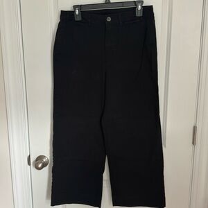 Black wide leg cropped pants
